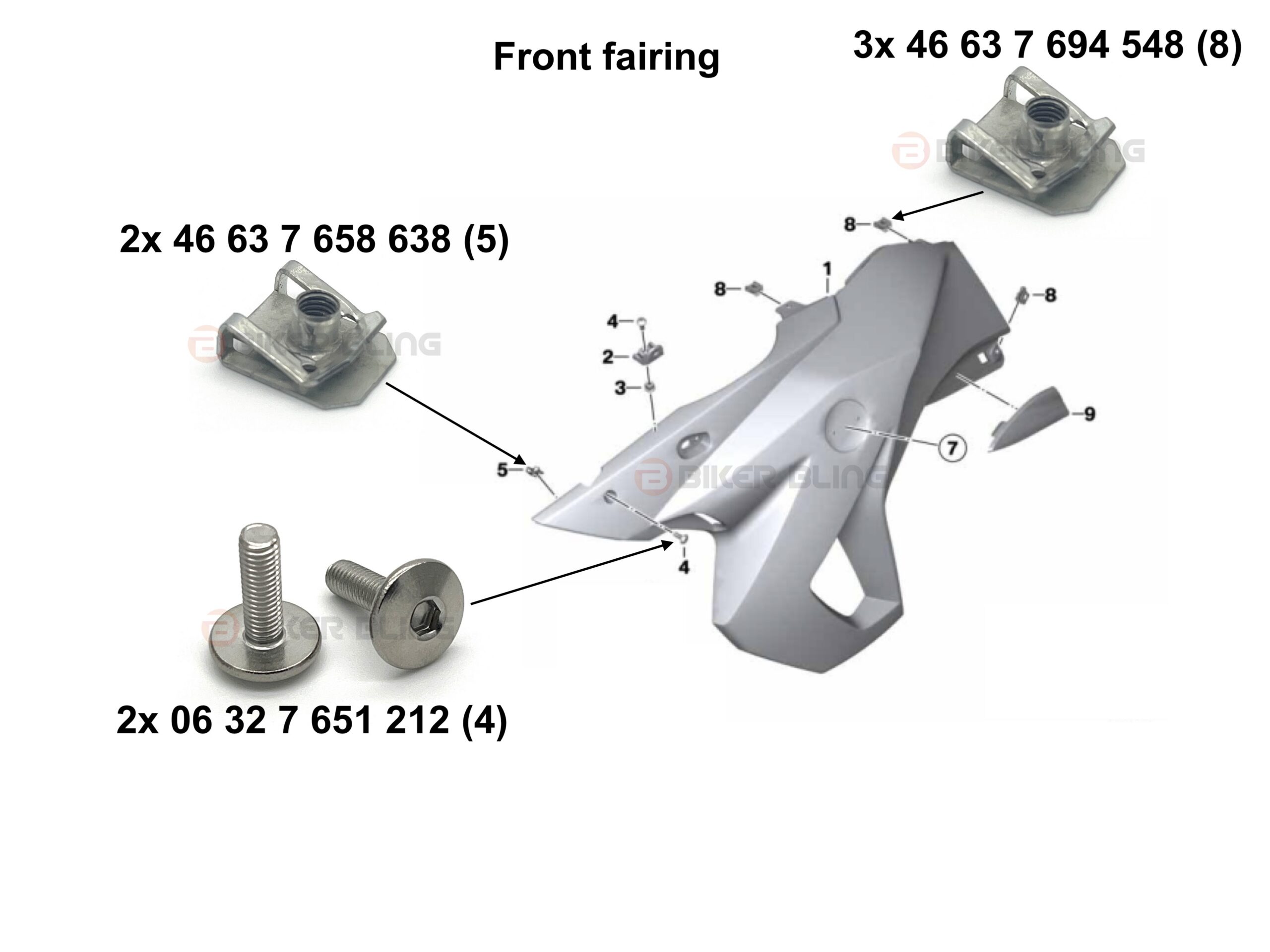 F650GS fairing bolt kit 2008-2012 F650GS fairing bolt kit 2008-2012