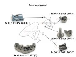 BMW F650CS front mudguard bolts / clips