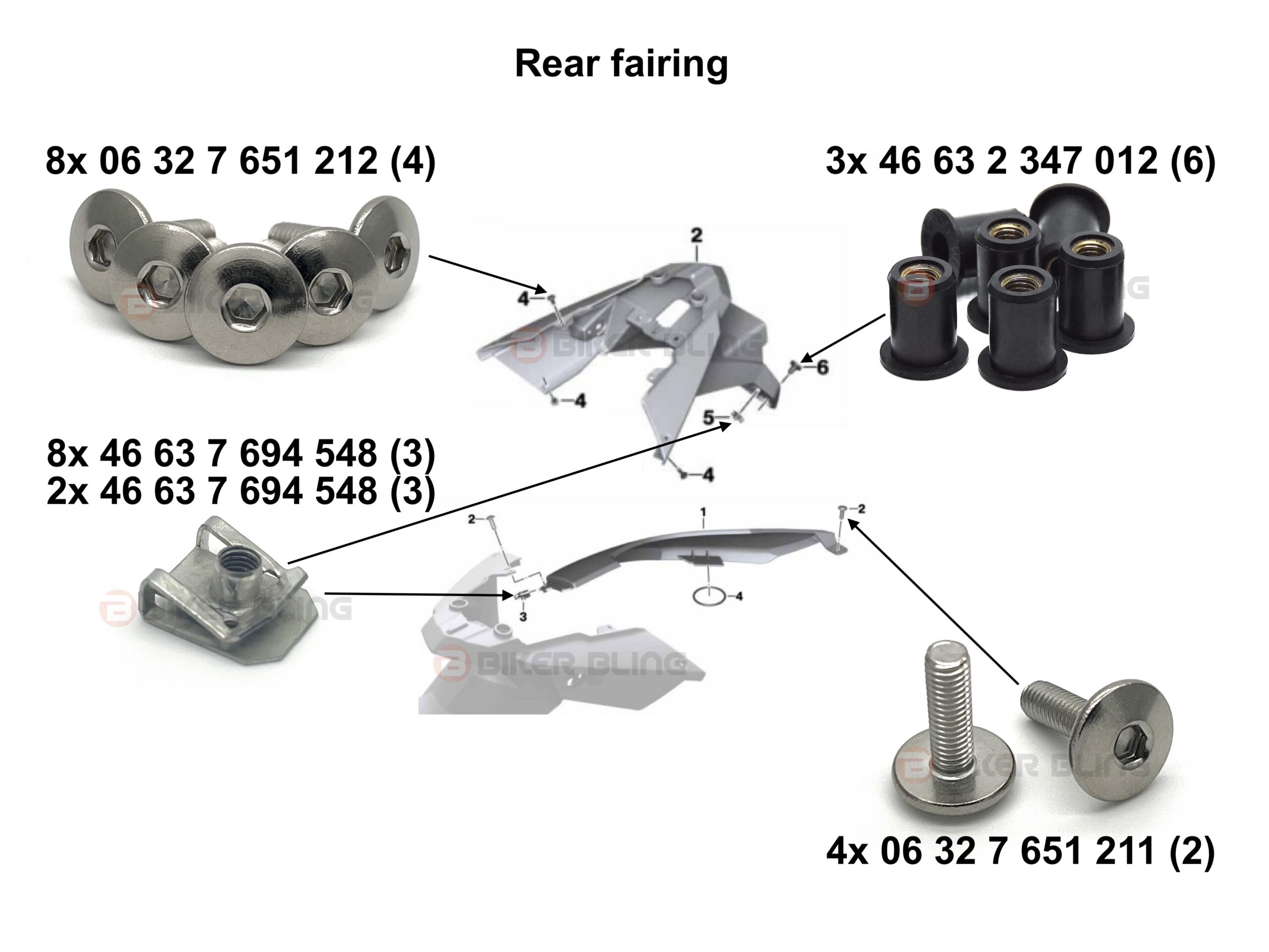 F650GS fairing bolt kit 2008-2012 F650GS fairing bolt kit 2008-2012
