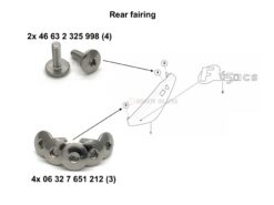 BMW F650CS rear fairing bolts / clips facing kit