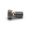 biker bling single banjo bolts with 2 copper crush washers