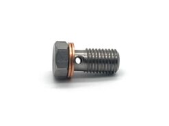 biker bling single banjo bolts with 2 copper crush washers