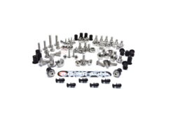 Honda CBR600F F3 1995-1998 screen & fairing bolts fixing kit with rubber well nuts, self tapping screws & plastic fairing clips stainless steel