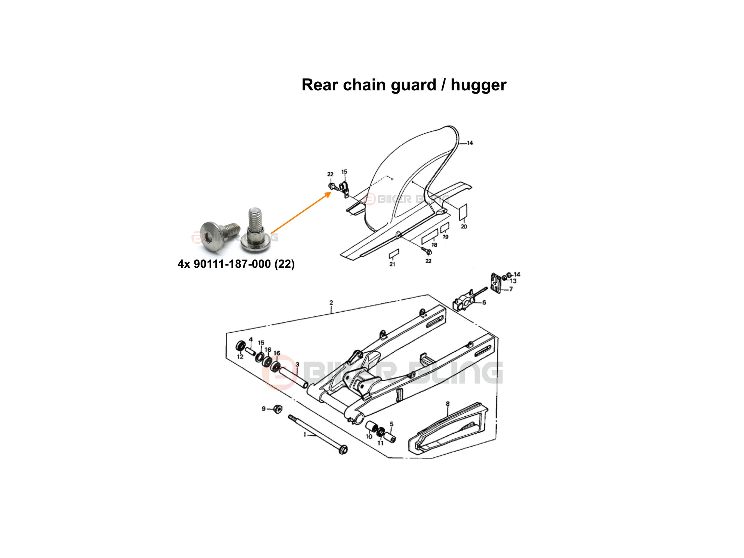 rear mudguard chain