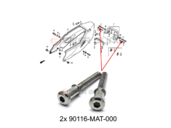 2x 90116-MAT-000 Honda CBR1100XX Blackbird 1999-2007 rear fairing grab rail bungie hook bolts stainless steel