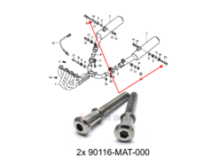 2x 90116-MAT-000 Honda CBR1100XX Blackbird 1999-2007 exhaust end can hook bolts stainless steel
