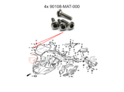 4x 90108-MAT-000 Honda CBR1100XX Blackbird 1999-2007 wind screen shoulder bolts stainless steel