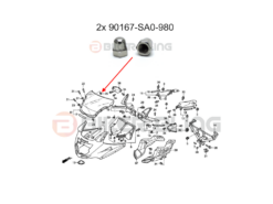 2x 90167-SA0-980  Honda CBR1100XX Blackbird 1999-2007 wind screen nuts stainless steel