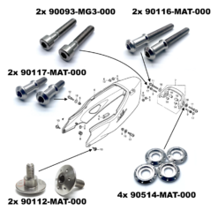 CBR1100XX rear fairing bolts, hook bolts and washers diagram