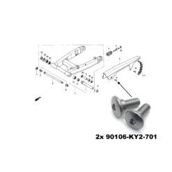 CBR1100XX chain guard bolts diagram