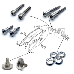 Honda CBR1100XX Blackbird diagram to show how to fit biker bling rear fairing bolts , washers and hook bolt kit