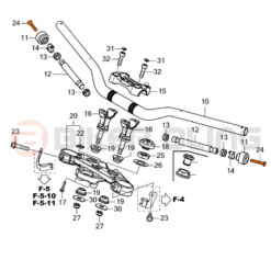CB500F 2019-2021 handle bar end bolts fitment diagram