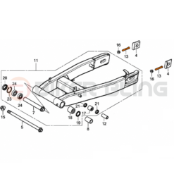 CB500F 2019-2021 chain adjuster nuts & bolts fitment diagram