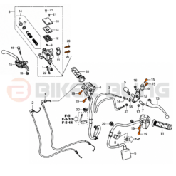 CB500F 2019-2021 clutch brake control switch bolts fitment diagram