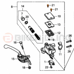 CB500F 2019-2021 front Brake Reservoir Cap bolts fitment diagram