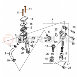 CB500F 2019-2021 rear Brake Reservoir Cap bolts fitment diagram