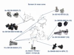 Suzuki SV650S 1999–2002 windscreen and nose cone fitting diagram