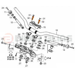 CB500F 2019-2021 handle bar to yoke clamp bolts fitment diagram