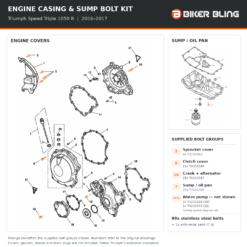 triumph speed triple 1050 R 2016-2017 engine bolt diagram