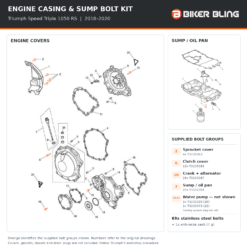 Speed Triple 1050rs 2018-2020 engine casing bolts fitment diagram