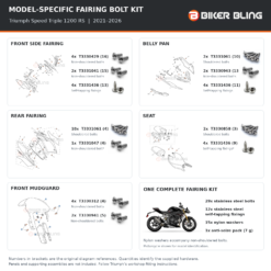 Triumph Speed triple 1200RS 2021-2016 fairing bolt kit fitment diagram