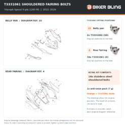 Triumph Speed Triple 1200 RS 2021–2026 T3331061 bolt kit fitment diagram
