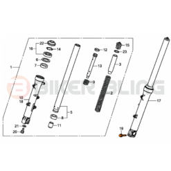 CB500F 2019-2021 front wheel axle pinch bolts fitment diagram